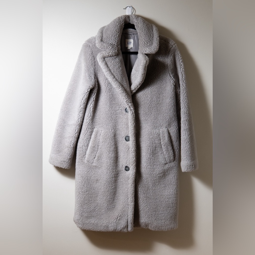 GAP Women's Soft Gray Teddy Jacket